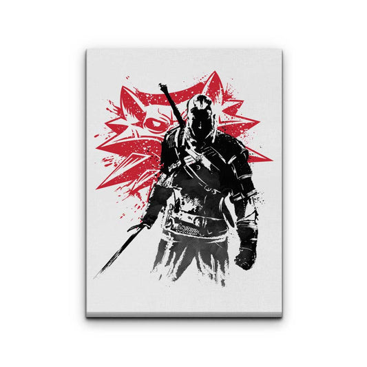 White Wolf Sumi-e - Canvas Print