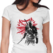 White Wolf Sumi-e - Women's V-Neck
