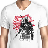 White Wolf Sumi-e - Men's V-Neck