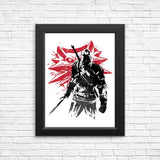 White Wolf Sumi-e - Posters & Prints