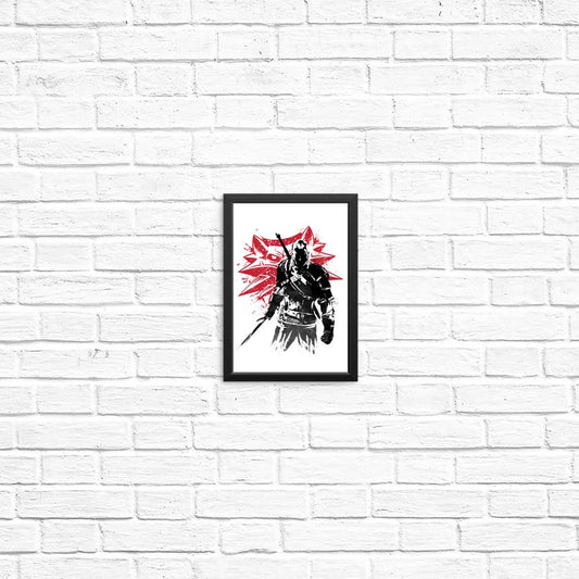 White Wolf Sumi-e - Posters & Prints