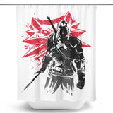 White Wolf Sumi-e - Shower Curtain