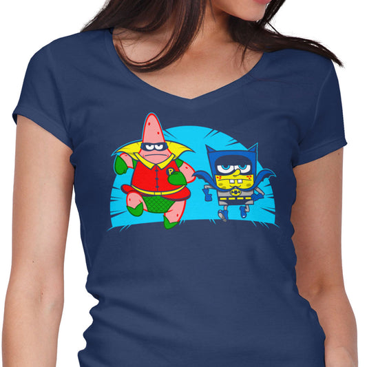 Who Lives In a Batcave Under the Sea? - Women's V-Neck