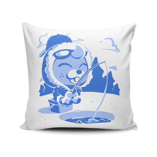 Winter Fishing - Throw Pillow