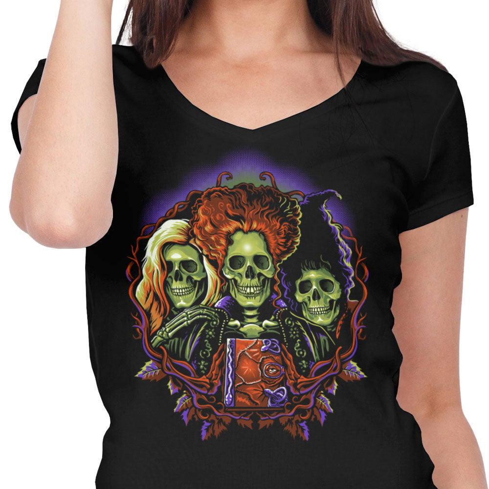 Witches Skulls - Women's V-Neck