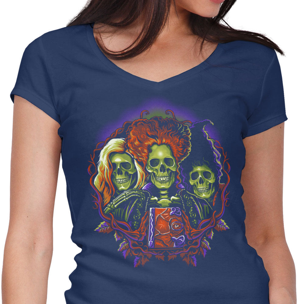 Witches Skulls - Women's V-Neck