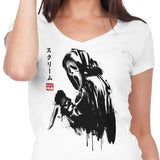 Woodsboro Killer Sumi-e - Women's V-Neck
