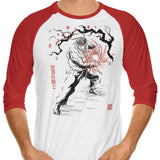 World Warrior Sumi-e - 3/4 Sleeve Raglan T-Shirt