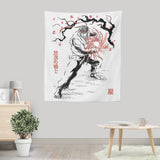 World Warrior Sumi-e - Wall Tapestry