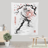 World Warrior Sumi-e - Wall Tapestry