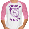Adopt a Cat - 3/4 Sleeve Raglan T-Shirt