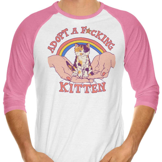 Adopt a Kitten - 3/4 Sleeve Raglan T-Shirt