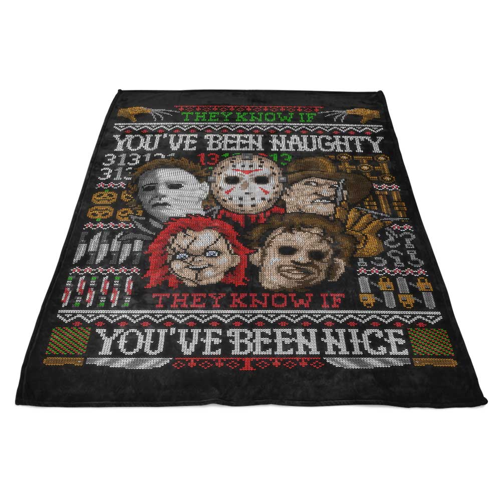 An Ugly Slasher Sweater - Fleece Blanket