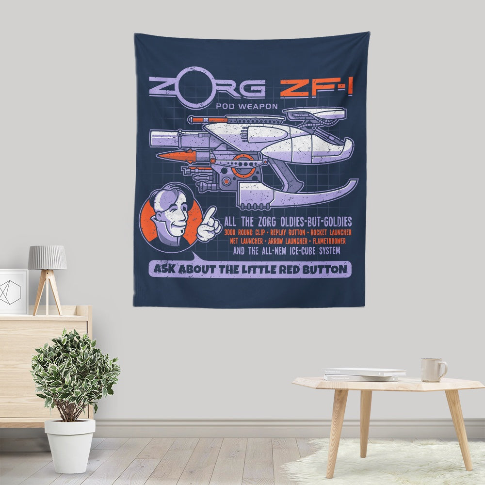 Ask About the Little Red Button - Wall Tapestry