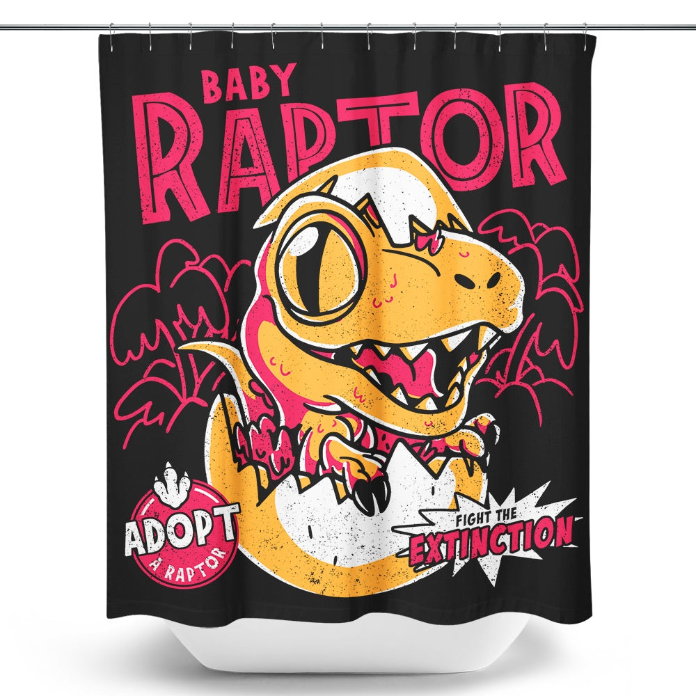 Baby Raptor Shower Curtain Once Upon a Tee