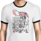 Between Worlds Sumi-e - Ringer T-Shirt