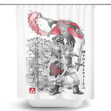 Between Worlds Sumi-e - Shower Curtain