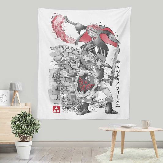 Between Worlds Sumi-e - Wall Tapestry