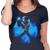 Blue Bomber Orb - Women's V-Neck