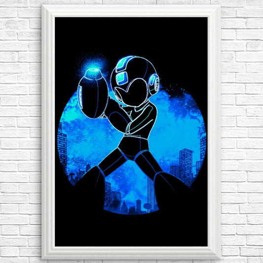 Blue Bomber Orb - Posters & Prints