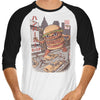 Burgerzilla - 3/4 Sleeve Raglan T-Shirt