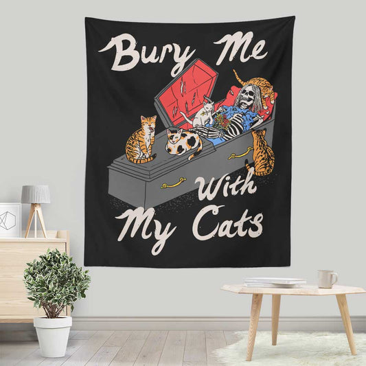 Bury Me With My Cats - Wall Tapestry