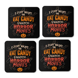 Candy and Horror Movies - Coasters
