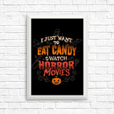 Candy and Horror Movies - Posters & Prints