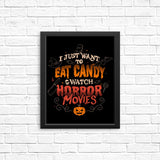 Candy and Horror Movies - Posters & Prints