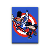 Captain Tallhair and Football Soldier - Canvas Print