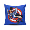 Captain Tallhair and Football Soldier - Throw Pillow