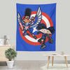 Captain Tallhair and Football Soldier - Wall Tapestry