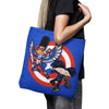 Captain Tallhair and Football Soldier - Tote Bag