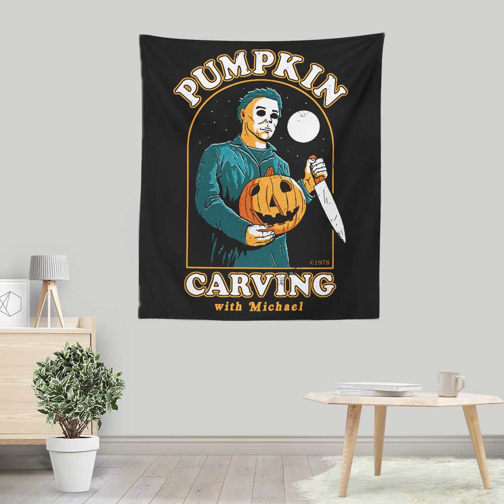 Carving with Michael - Wall Tapestry