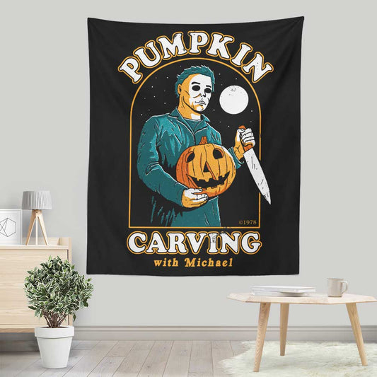 Carving with Michael - Wall Tapestry