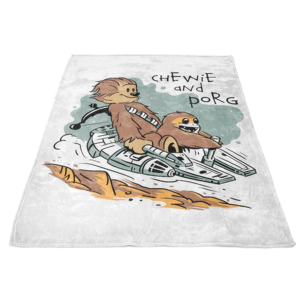 Chewie and Porg - Fleece Blanket