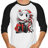 Christmas Ghost Dog - 3/4 Sleeve Raglan T-Shirt