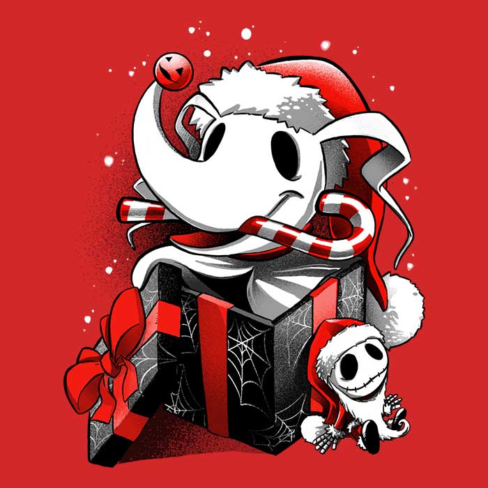 Christmas Ghost Dog - Throw Pillow