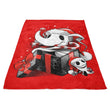 Christmas Ghost Dog - Fleece Blanket