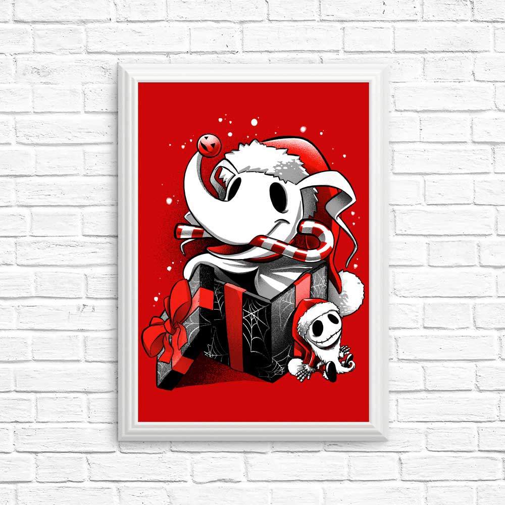 Christmas Ghost Dog - Posters & Prints