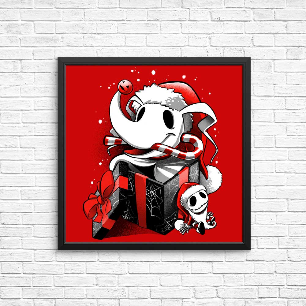 Christmas Ghost Dog - Posters & Prints