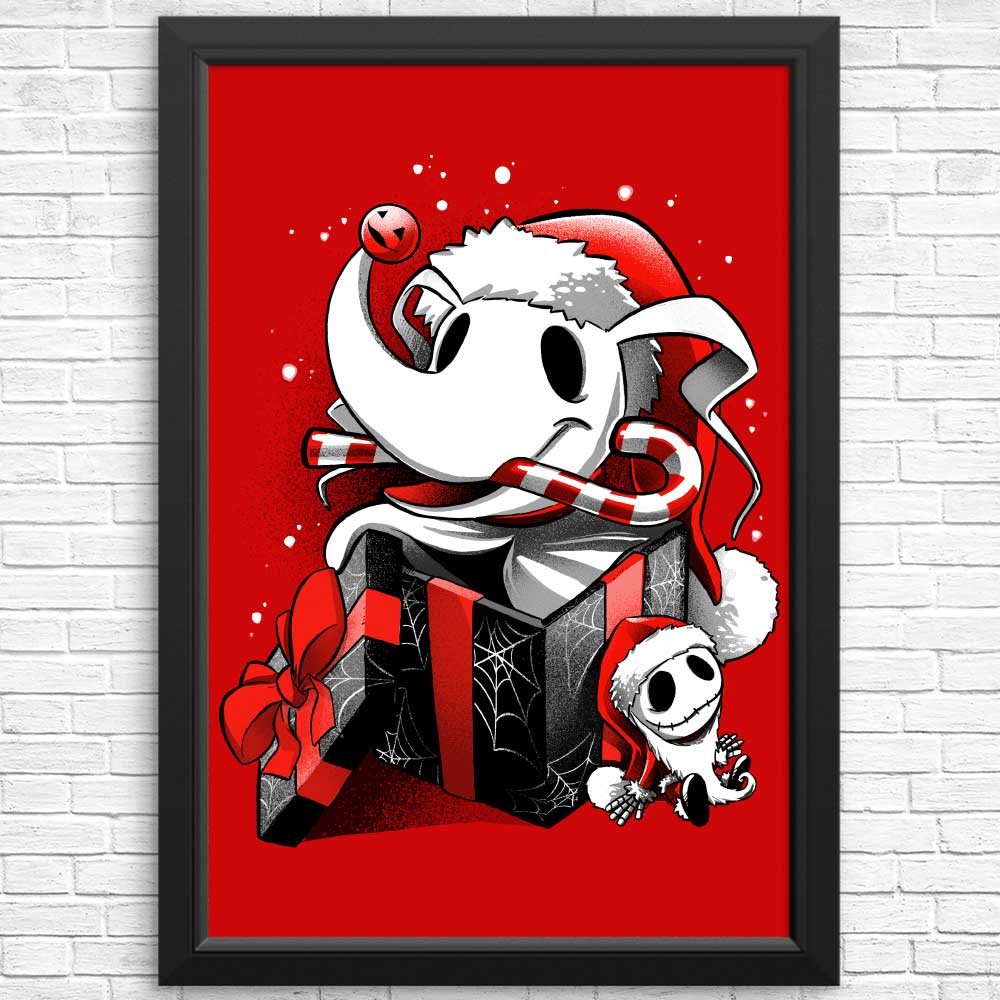 Christmas Ghost Dog - Posters & Prints