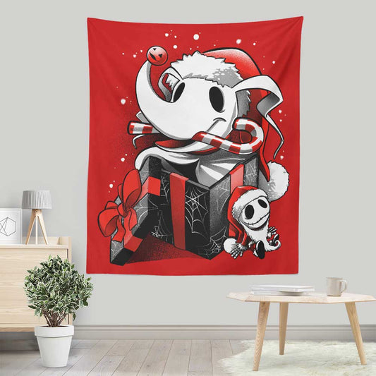 Christmas Ghost Dog - Wall Tapestry