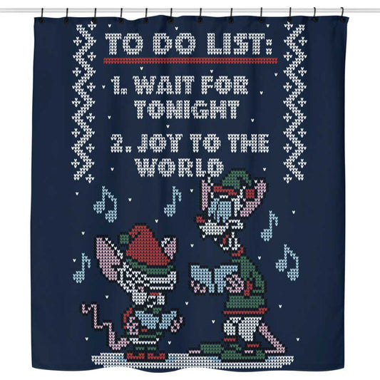 Christmas List Sweater - Shower Curtain
