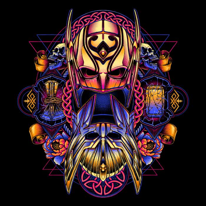 Colorful Thunder - Wall Tapestry