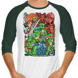 Cowabunga Pilgrim - 3/4 Sleeve Raglan T-Shirt