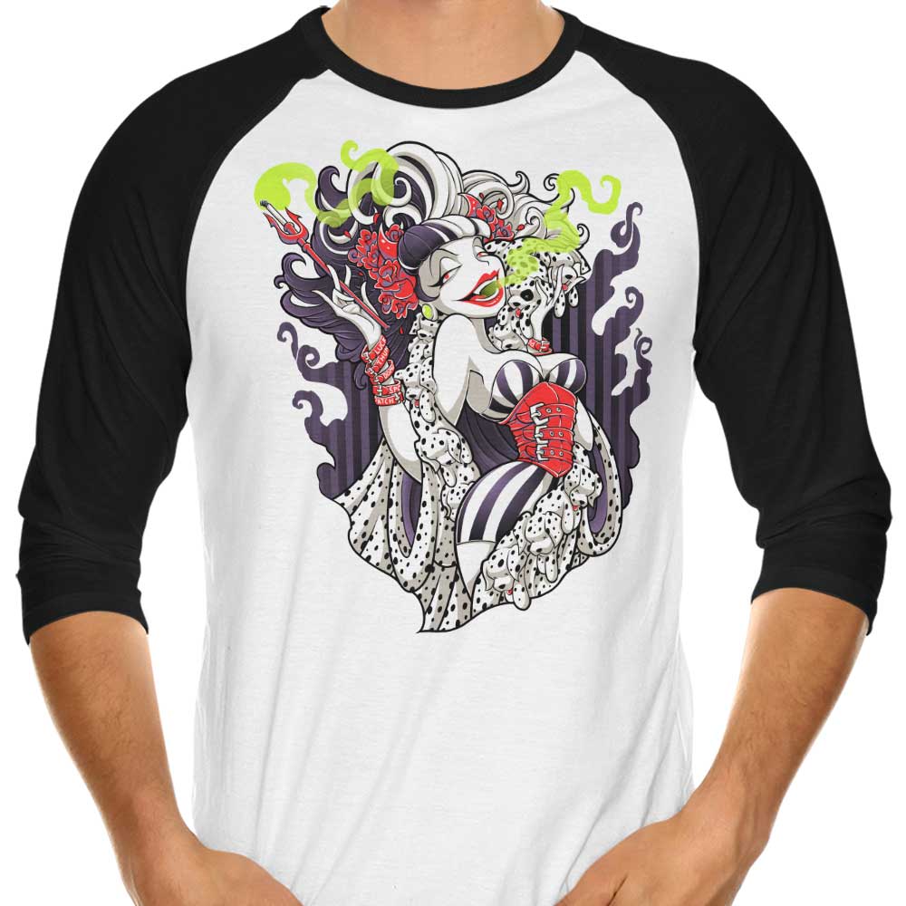 Cruella de Mon - 3/4 Sleeve Raglan T-Shirt