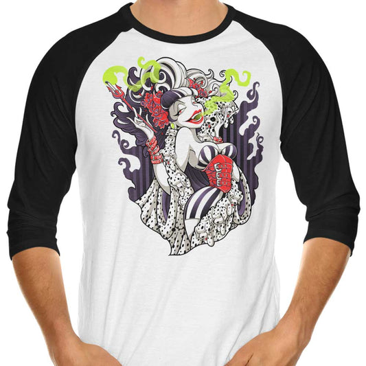 Cruella de Mon - 3/4 Sleeve Raglan T-Shirt