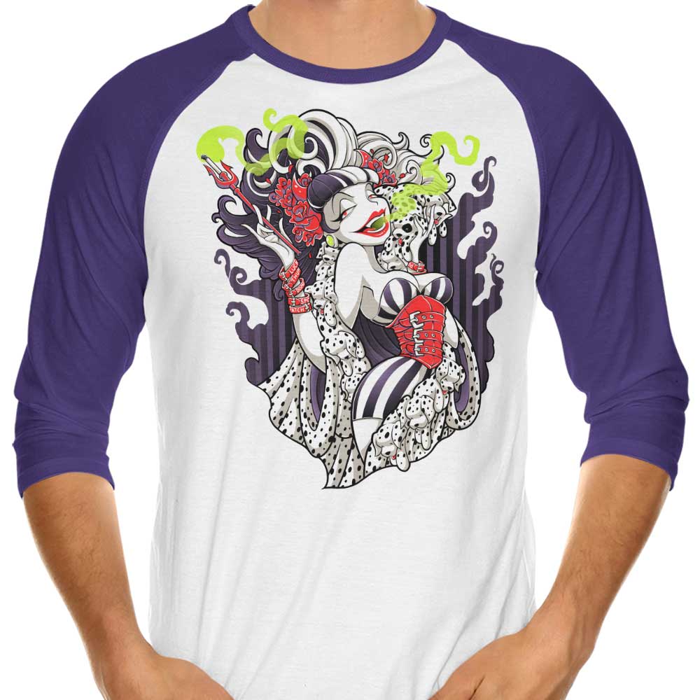 Cruella de Mon - 3/4 Sleeve Raglan T-Shirt