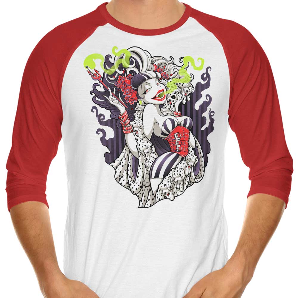 Cruella de Mon - 3/4 Sleeve Raglan T-Shirt